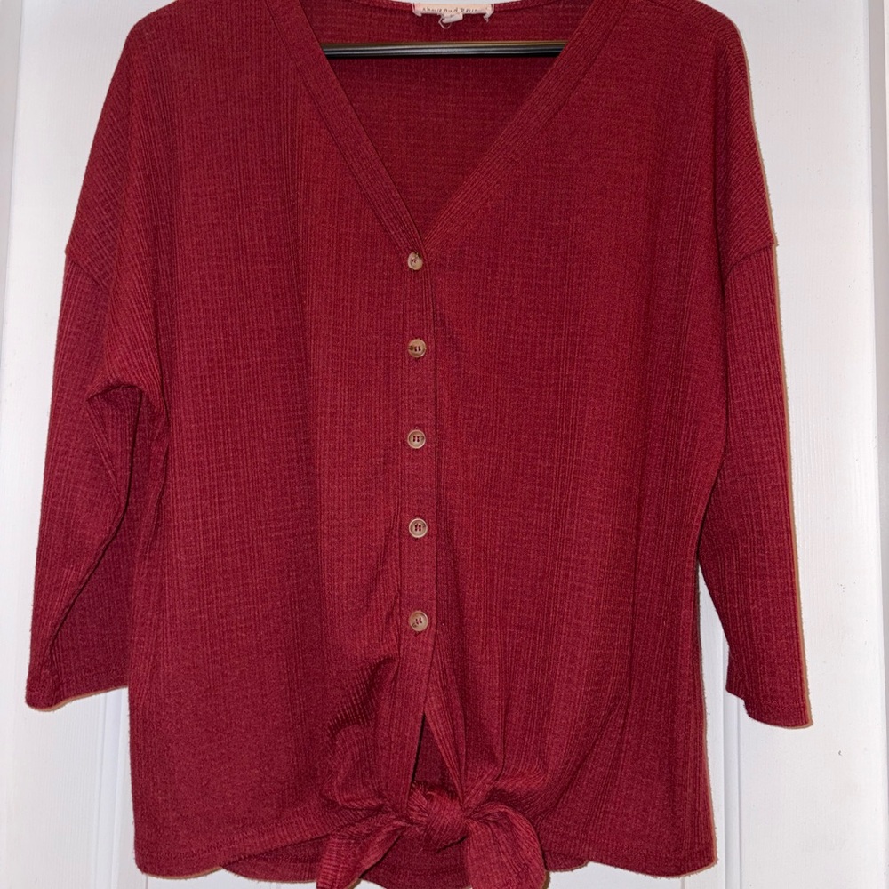 Women's Button Down Shirt in Berry